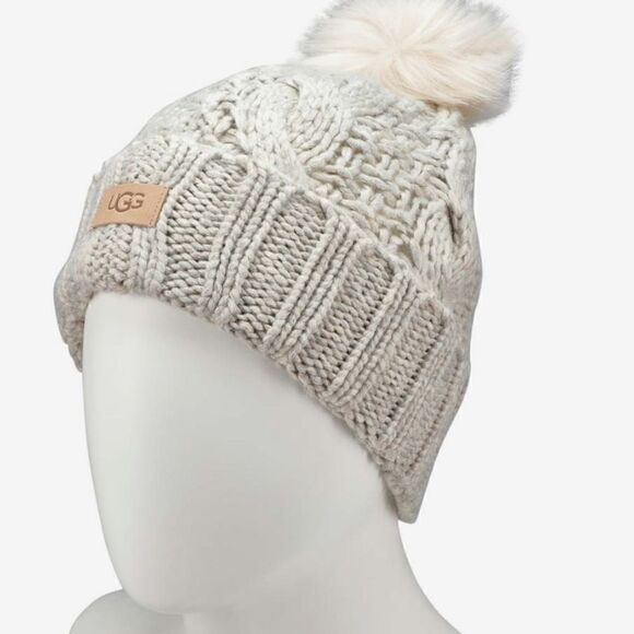 UGG Natural Knit Cable Faux Fur PomNWT $701